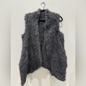 Rabbit Fur Gray Vest fits like medium